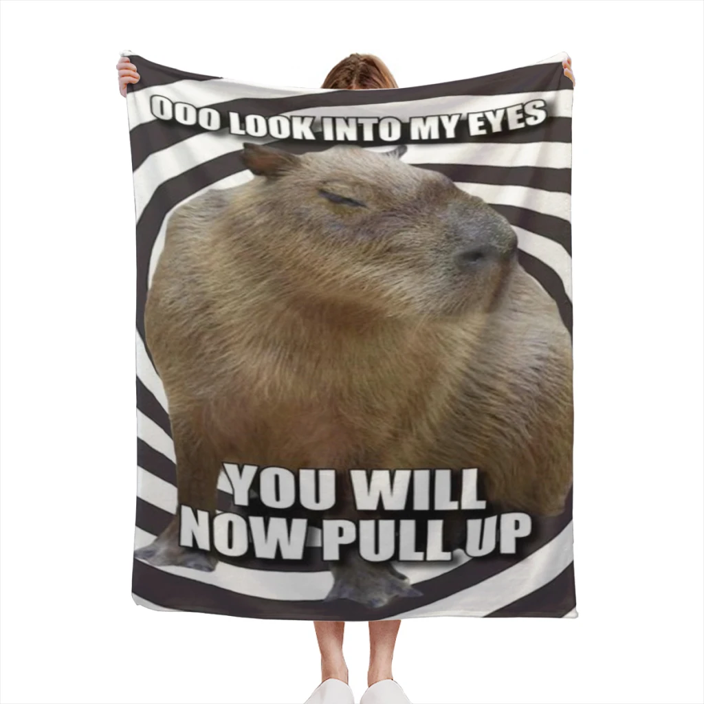 

New Capybara Ok I Pull Up Funny Meme Light Blanket Flannel Warm Soft Extra Soft Throw Office Nap Sleep