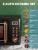 Retro Microwave Oven, SIMOE 0.7 Cu Ft Small Microwave with Defrost, 5 Micro Power, 8 Auto-cooking Set & Child Lock, Compact Micr 4