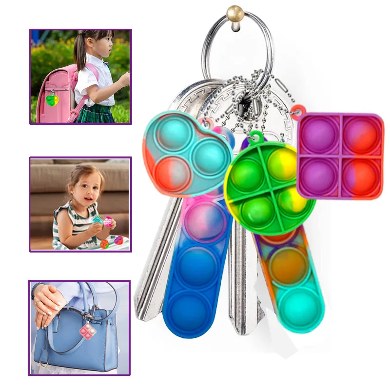 10/30/50PCS Mini Keychain Toddler Sensory Fidget Toys Bulk for Classroom Prizes Kids Birthday Party Favors Goodie Bag Stuffers