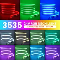 Bande lumineuse LED néon 24V RGB, 5m, 10m, 20m, 30m, application Bluetooth, 24 touches, 44 touches, télécommande, synchronisation de la musique, Kit d'alimentation, 60LED, décor étanche 3