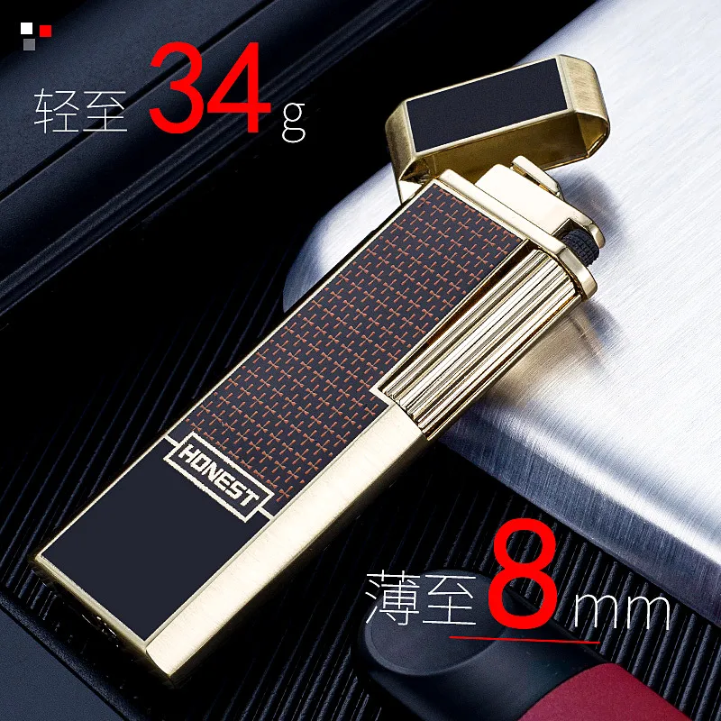 Fashion Letter Relief Lighter Bright Sound Grinding Wheel Cigarette Lighter  Men Metal Gas Butane Flame Lighter Smoker Gift - Cigarette Accessories -  AliExpress