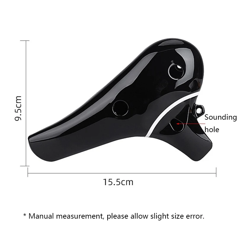 Eco-friendly ABS Resin 12 Hole Ocarina Ceramic Alto C Legend Of Ocarina Flute Style Musical Instrument For Beginner Black White