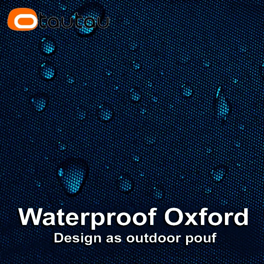 OTAUTAU Outdoor Waterproof Oxford Chaise Lounge Pouf Cover No Filler Garden Beach Camp Beanbag Sofa Bed Puff Salon Ottoman SF062 5