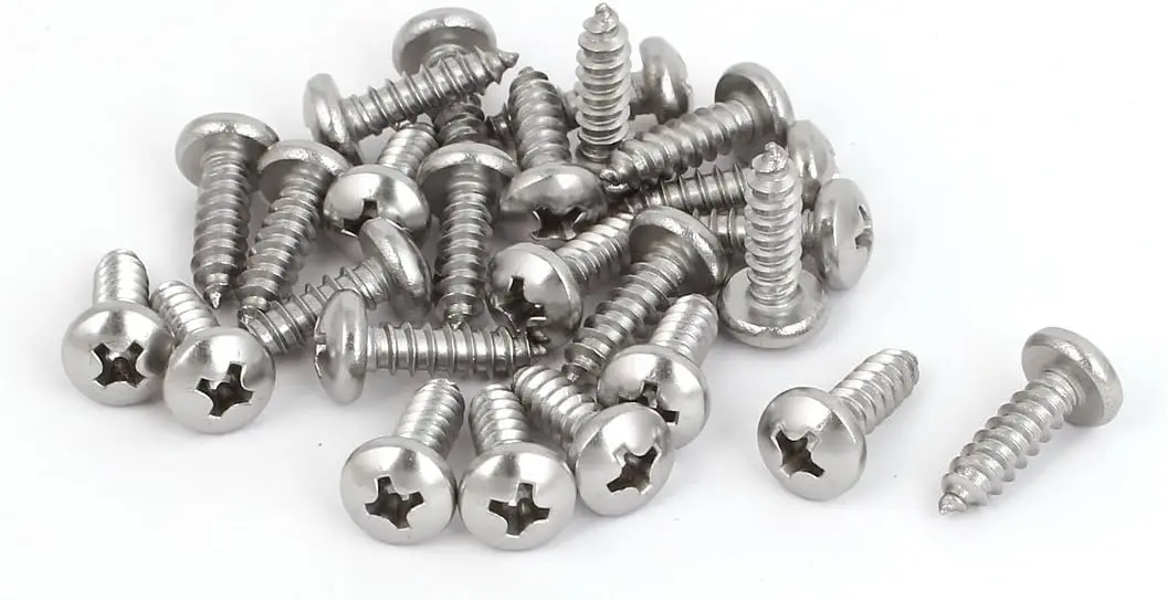 

Kidisoii M4.8x16mm 316 Stainless Steel Phillips Pan Head Self Tapping Screws Bolts 25pcs