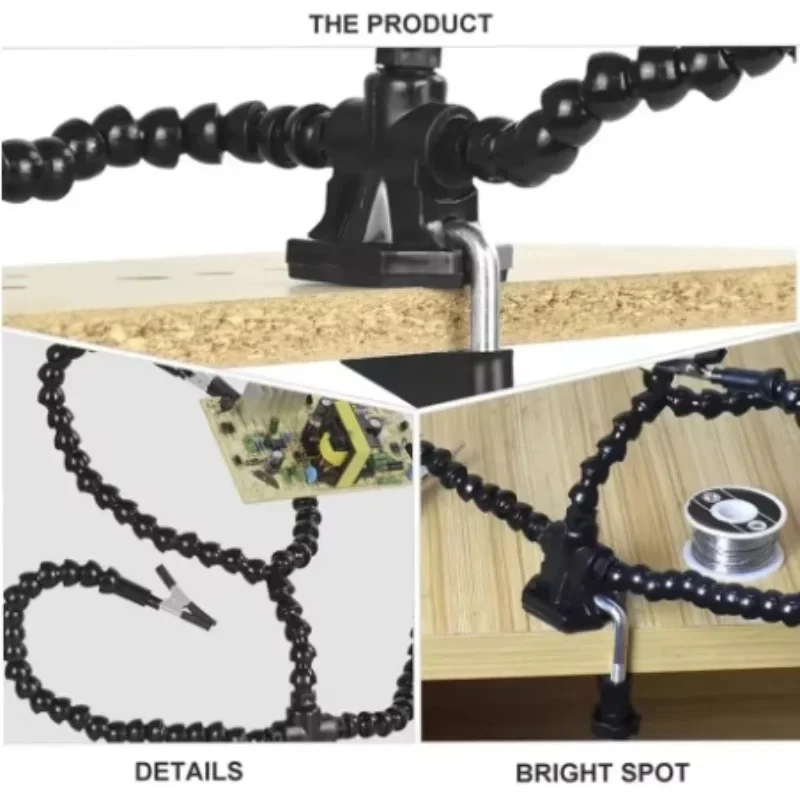Soldering Station 3Pcs Flexible Arms Soldering Iron Holder Third Helping Hand Tool Pcb Welding Repair
