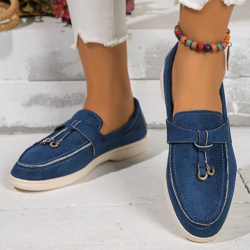 New Lefu Shoes Women's Soft Leather Retro Lazy Man Step on Thick Sole Flat Bottom Comfortable Single Shoe Zapatos Para Niña - Image 2