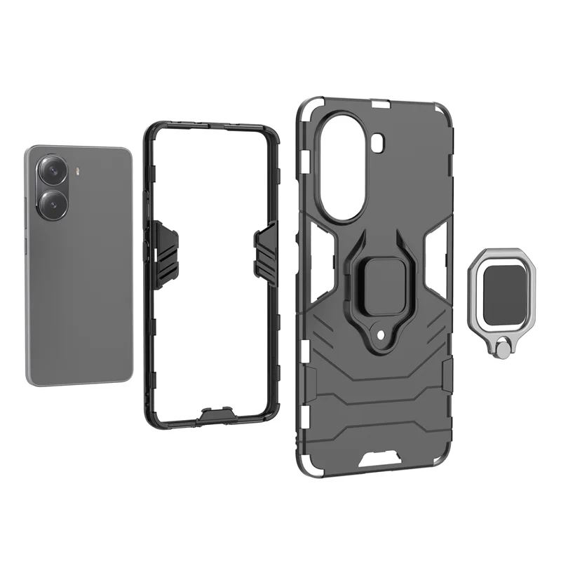 Magnetic Ring Holder Armor Shockproof Phone Case - Sleek 4G Back Cover