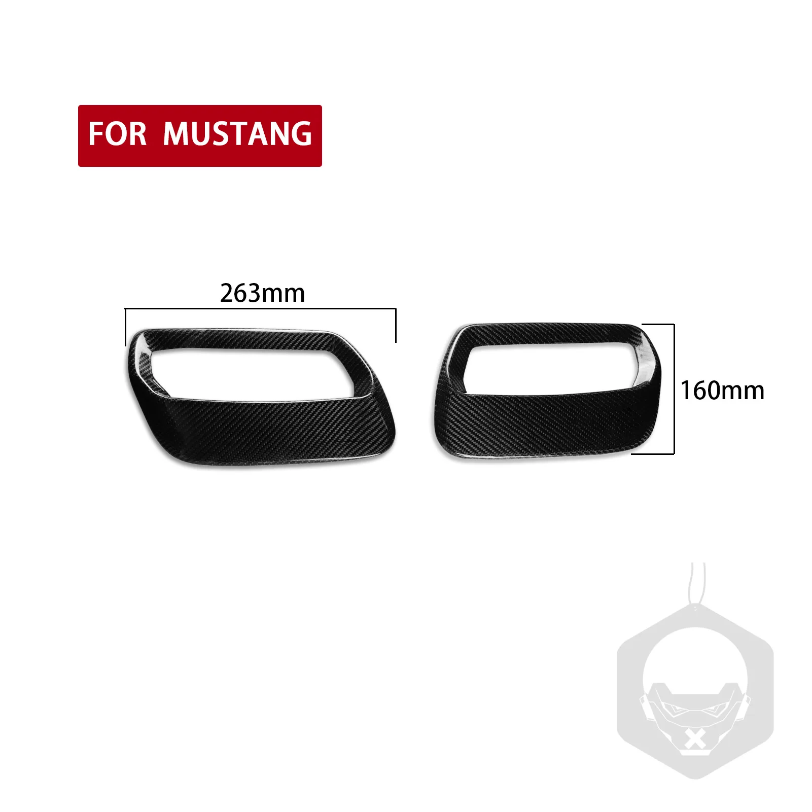 For Mustang 2018+ Hood Engine Cover Air Outlet Vent Panle 2 Piece Set Real Carbon Fiber Trim Car Interior Refit Accessory