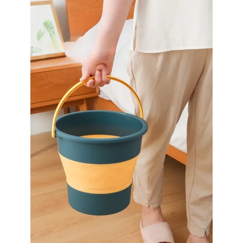 

Portable Folding Bucket Household Thickened Car Wash Fishing Silicone Bucket Portable Camping Household Folding Bucket
