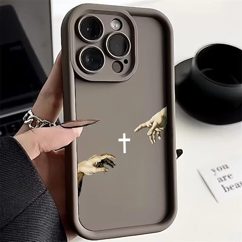 Elegant Jesus Cross Art Phone Case - Soft TPU Protective Cover