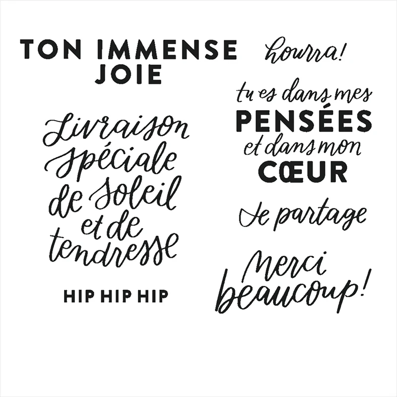 French Scrapbooking Text Stamp Cutting Die Text French Metal Cutting Dies Set 2023