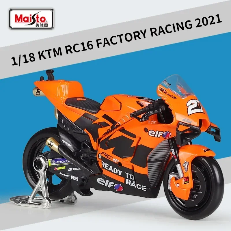 

Гоночная Модель гоночного мотоцикла Maisto 1:18 Ktm Team Rc16 2021 #9 #27, коллекционная Подарочная игрушка