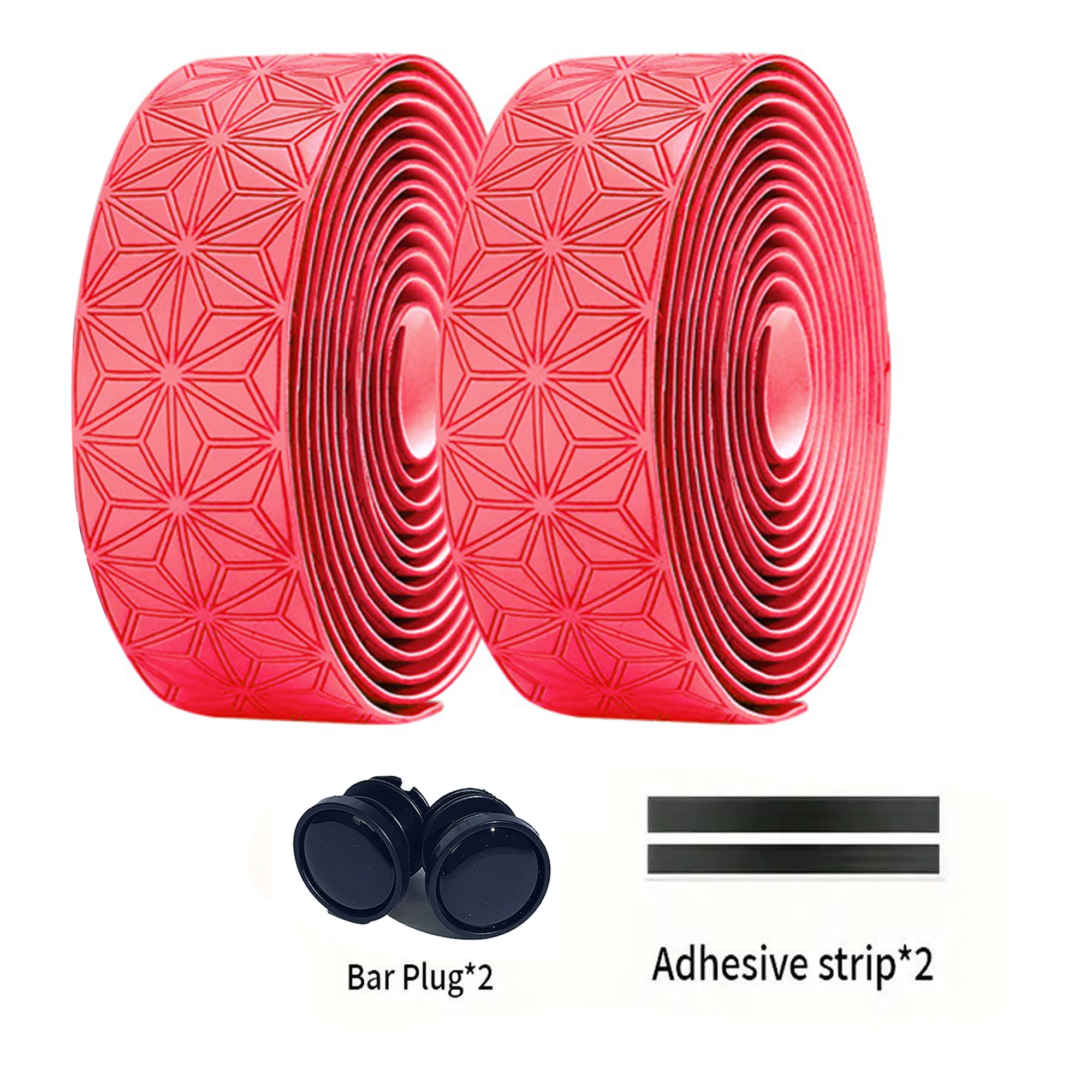Pair of Anti-Slip Shock-Absorbing Road Bike Handlebar Tape with Bar End Plugs