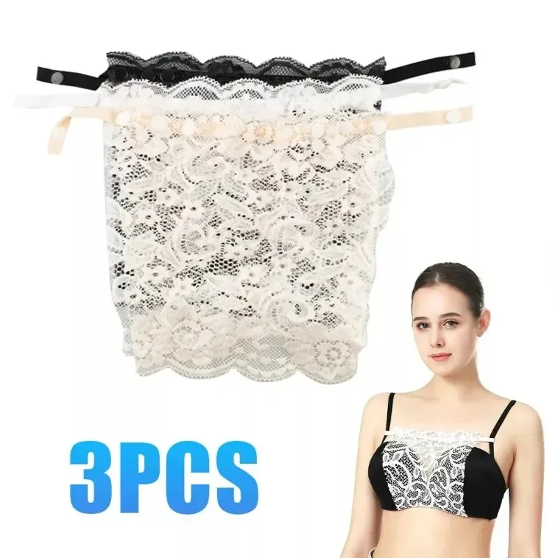 Lady Lace Clip-on Mock Camisole Bra Insert Overlay Modesty Panel Vest Bra Insert Wrapped Chest Protection Covering Tube Top women lingerie bra women tube tops lace camisole tops
