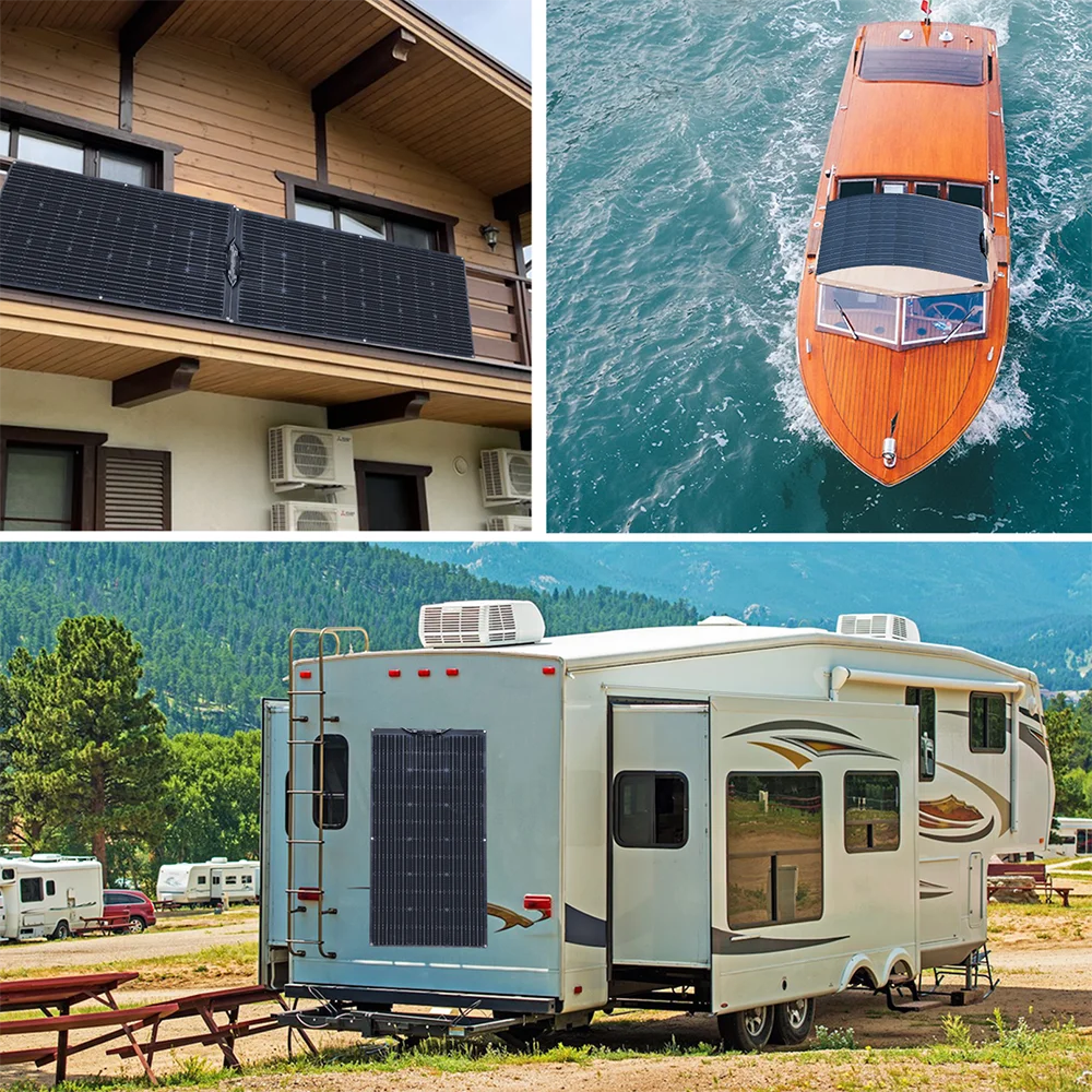 Kit de panneaux solaires flexibles pour camping-car, 18V, 300W, 100 W, 100 W, 200W, chargeur de batterie domestique