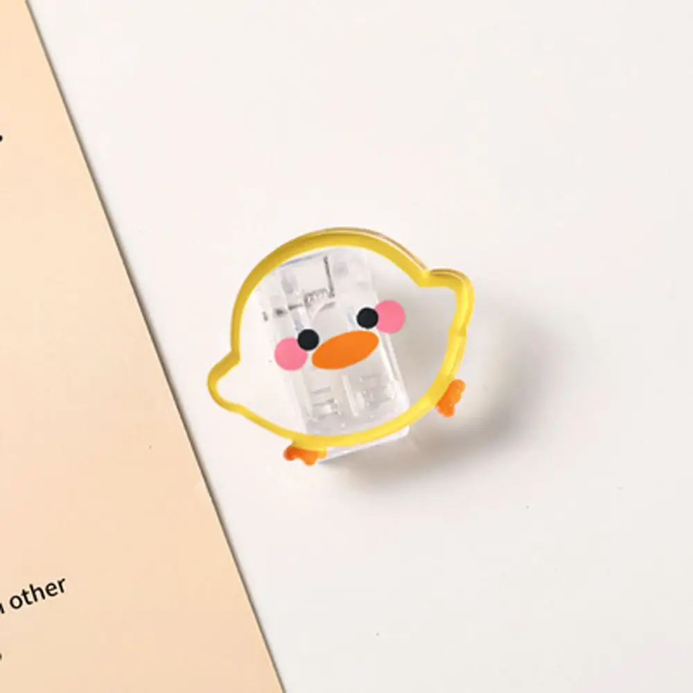 Desktop Organizer Set: Cartoon & Transparent Binder and Paper Clips with Snack Sealing Clips