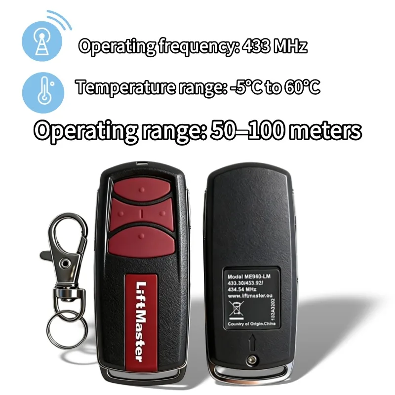 ME960-LM 132A3202 433.30 433.92 434.54 MHz 키체인 송신기 차고 문 원격 제어