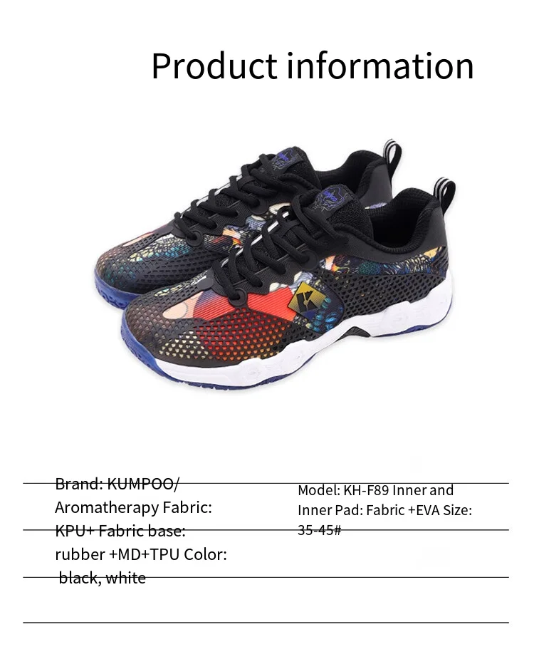 new kumpoo Badminton Shoes For Men women Breathable High Elastic Non-slip Sports Sneakers tennis