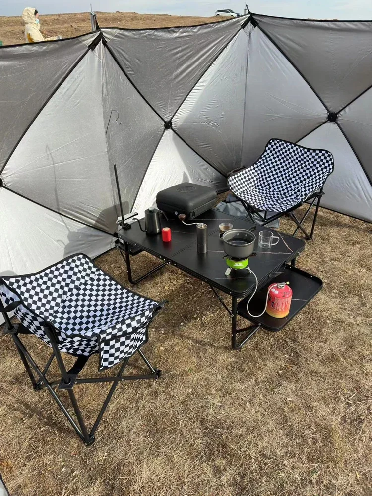5.6M Folding Windproof Shield Camping Windscreen for Picnic BBQ Beach Gas Stove