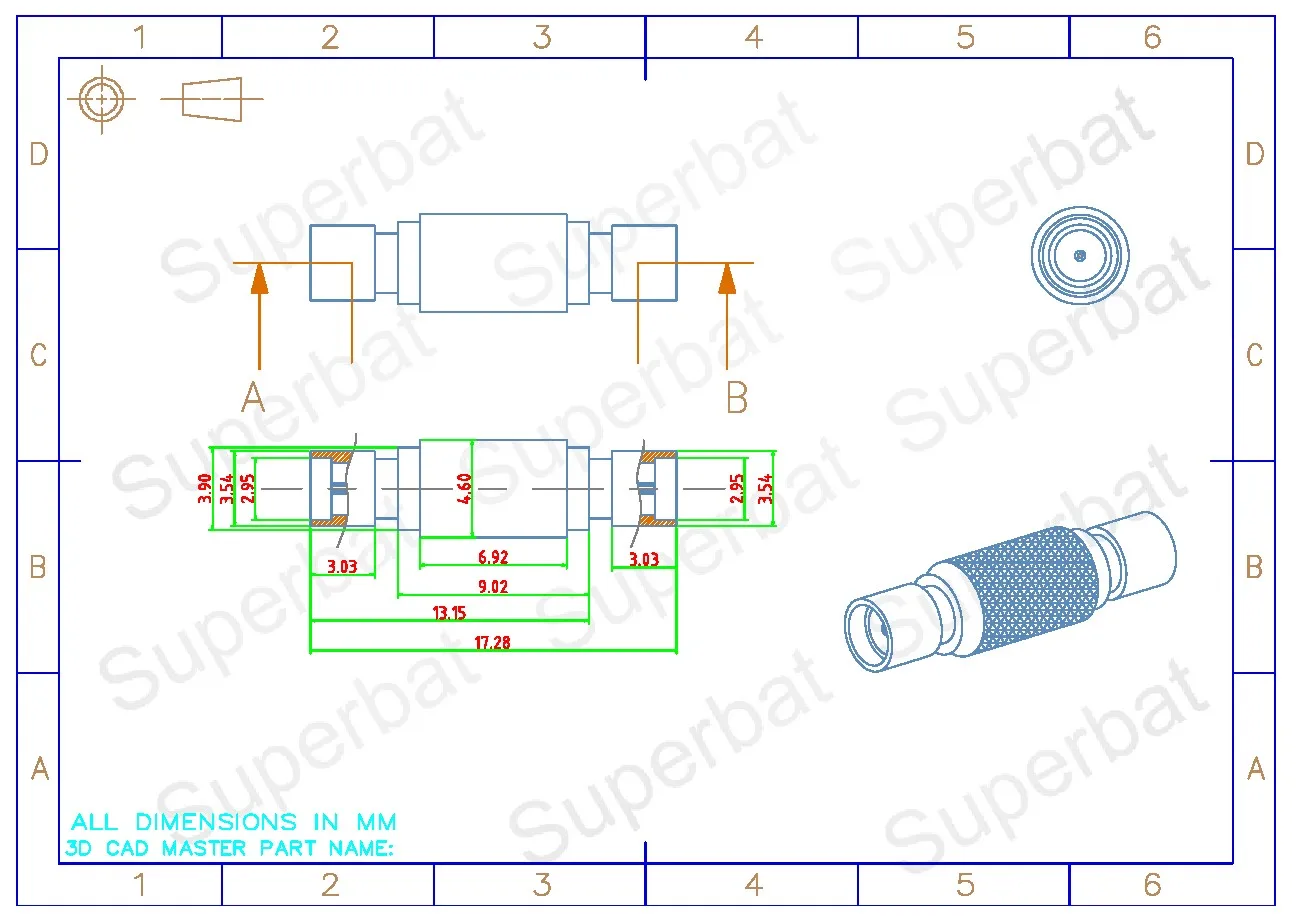 RF Coaxial Connector Adapter MMCX Female to Jack Straight