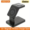 3 In 1 Magnetic Wireless Charger Stand for iPhone 15 14 13 12 Pro Max Apple Watch 1-8 AirPods Macsafe Fast Charging Station Dock