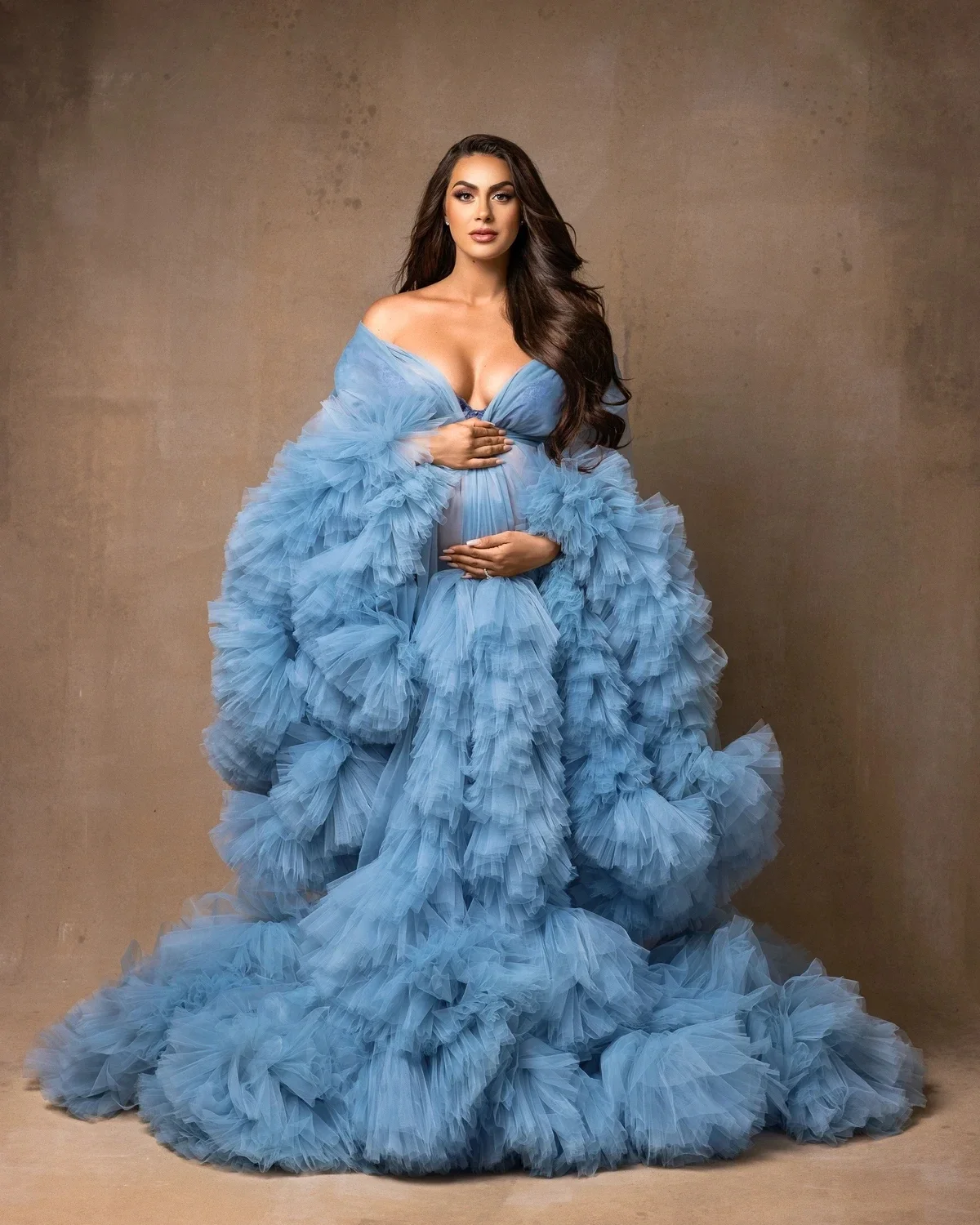 Puffy Ruffled Tulle Maternity Dress Women Robes for Photoshoot Extra Fluffy  Baby shower Photographie de vtements de maternit - AliExpress 1501