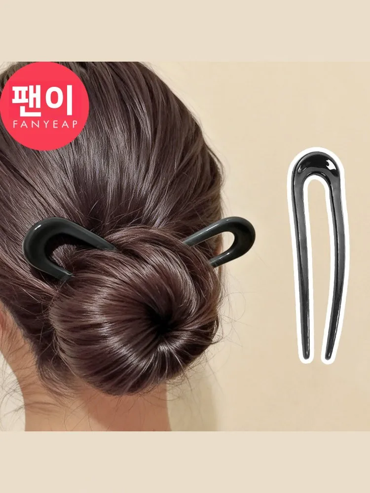 검은색 머리핀 여성용 스타일링 고정 헤어 액세서리 심플한 디자인 헤어 장식품 일상용 헤어 스틱 헤어 도구 by Panyi