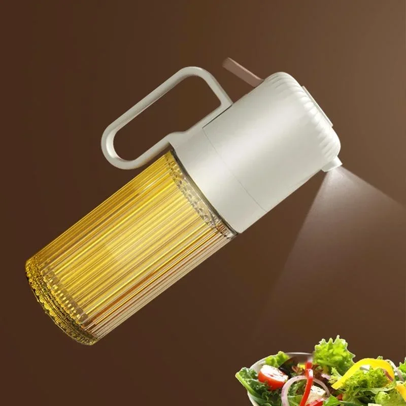 Creative Kitchen Oil Spray Bottle Liquid Seasoning Storage Bottles with Label Sauce Vinegar Dispenser Bottle Glass Oil Kettle