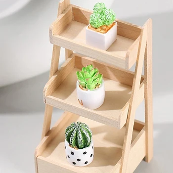 Mini Plant Pot Miniature Flower Vase Simulation Potted Plant 1:12 Dollhouse Resin Micro Ornament Doll House Furniture Home Decor 3