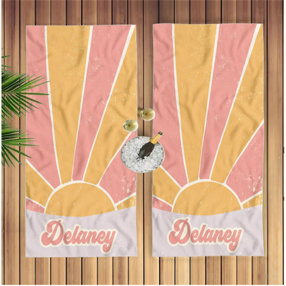 Custom Name Irregular Stripes Beach Towel 3 | Custom Name Irregular Stripes Beach Towel 2