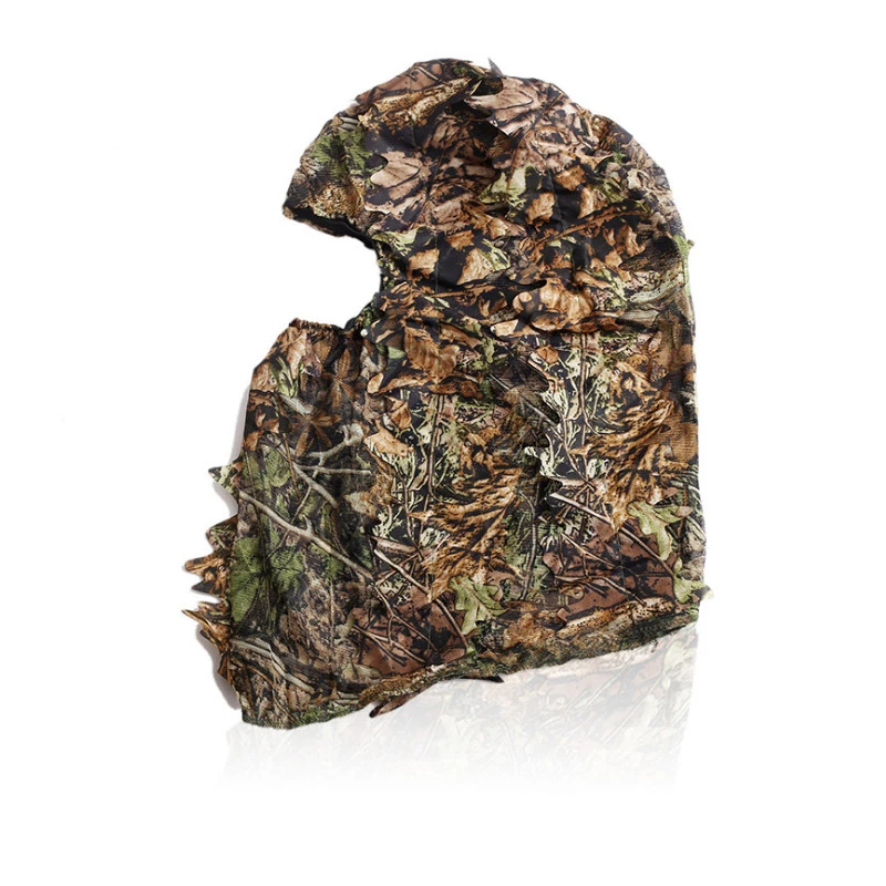 Maple leaf Pattern Camouflage Ghillie Suits Same style Hunting Caps Hood Head Net Eyehole Opening scarf Hunting Accessories