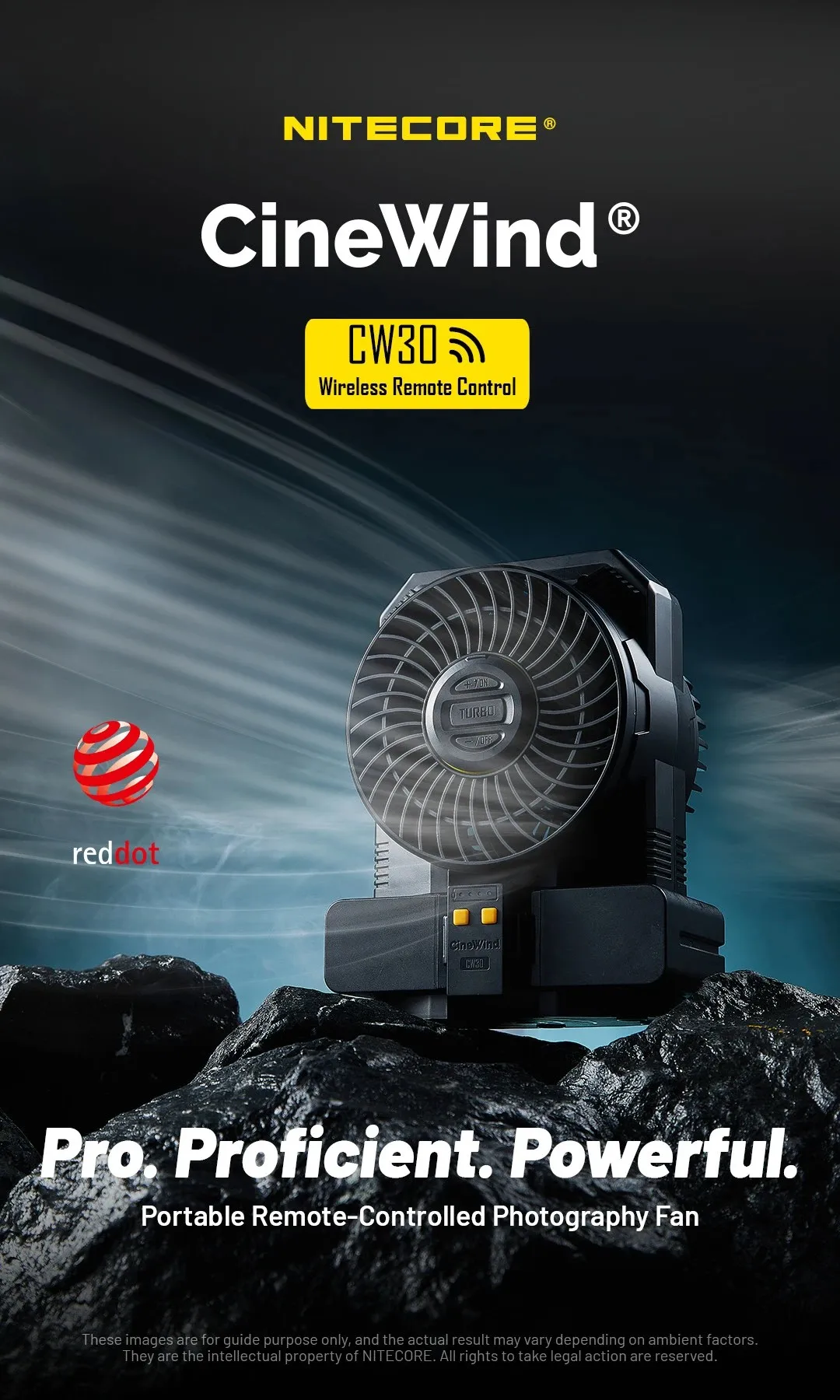 NITECORE CW30 CineWind Portable Remote-Controlled Photography Powerful Fan 10 Le