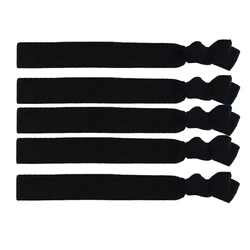 Men's High Elastic Hair Ties - 5 - Piece Set of Stretchy Ponytail Holders for Long, Curly, and Thick Hair (5pcs black)