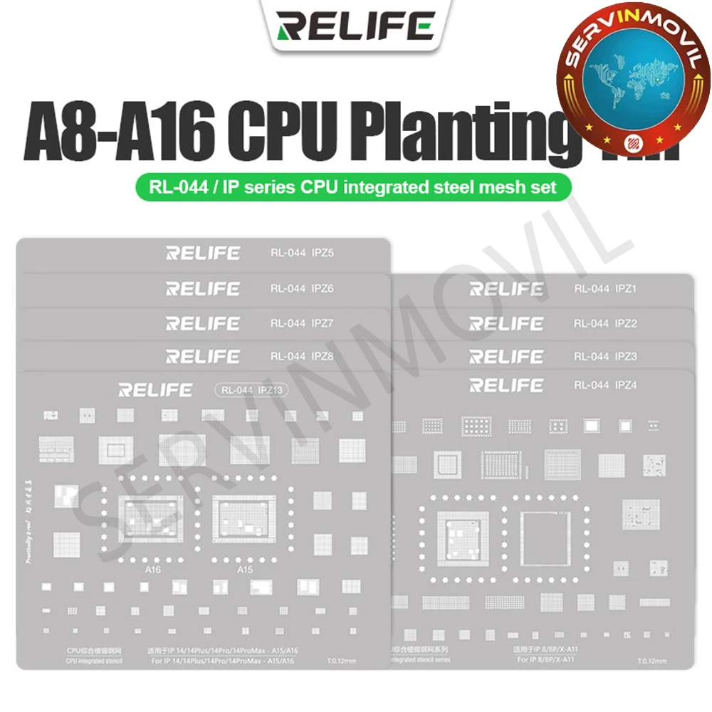 Relife A8-A16 Cpu Planting Tin Alta Temperatura E Resistenza All'Usura Rl-044 Adatto Per Iphone 6G ~ 14Pro Max Cpu Planting Tin Set