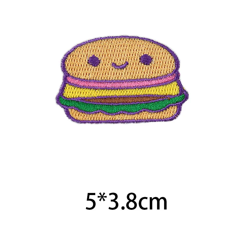 Cartoon Lebensmittel Patches Für Kleidung Kinder Selbst-klebe Bügeln Auf Hemd Applique Auf Jeans Reparatur Loch Stickerei Patch DIY schwegen – Detail 10