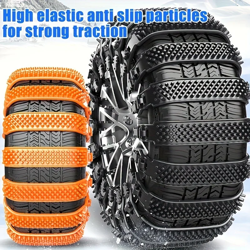 8pcs Durable Snow Chains Set-Unbeatable Traction, Frost-Resistant Tire Links for Winter Off-Road Adventures