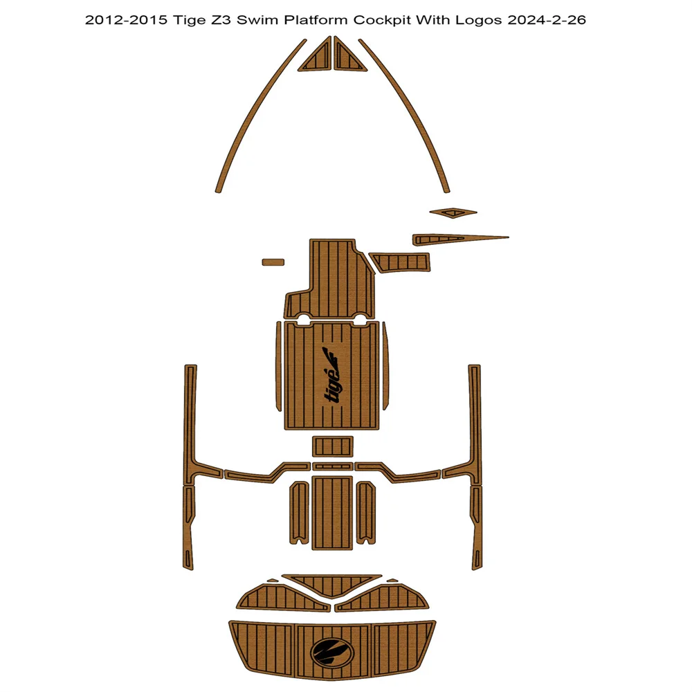 

2012-2015 Tige Z3 Swim Platform Cockpit Pad Boat EVA Foam Teak Deck Floor Mat SeaDek Marine Mat Gatorstep Style Self Adhesive