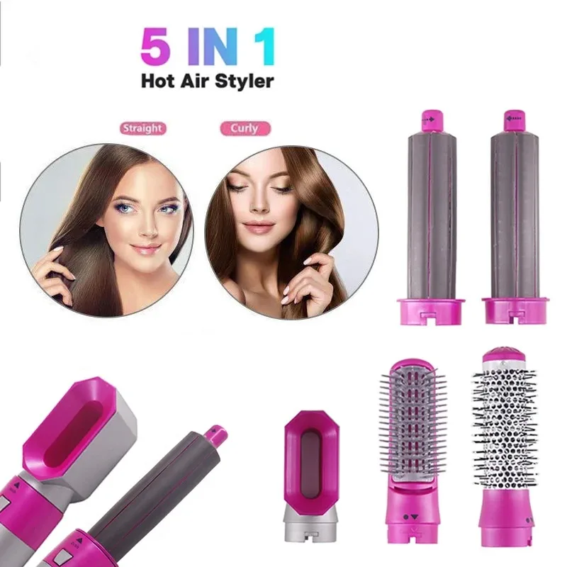 5 in 1 Electric Hair Comb Hair Dryer Negative Ion Straightener Brush Blow Dryer Air Comb Curling Wand Detachable Brush Kit Home stainless steel pipe decorative cover self adhesive water pipe faucet wall covers detachable accessories home bathrooom supplies