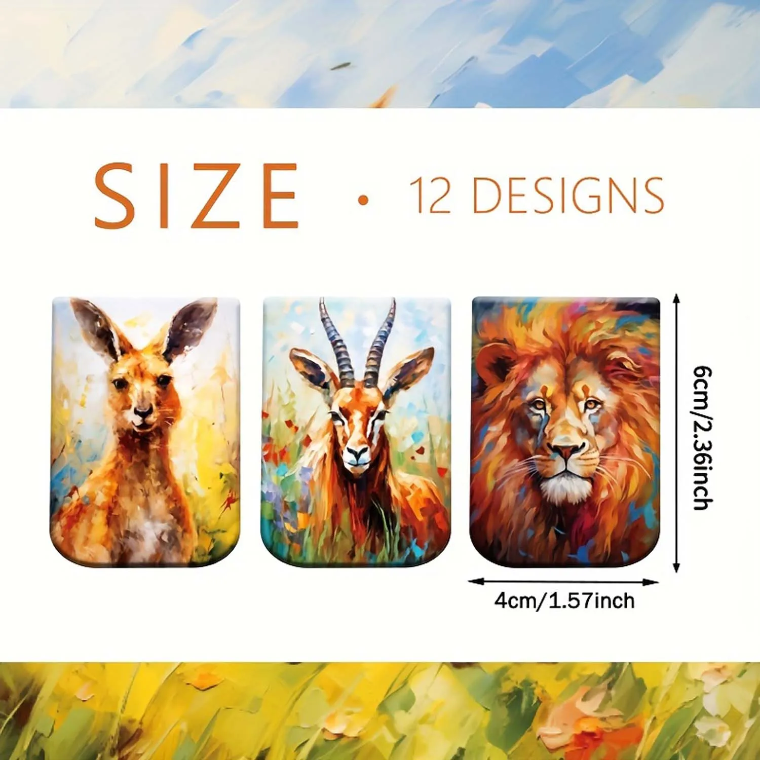 12pcs Bookmark Magnets Oil Painting Cute Decorative Personalized Magnet Students