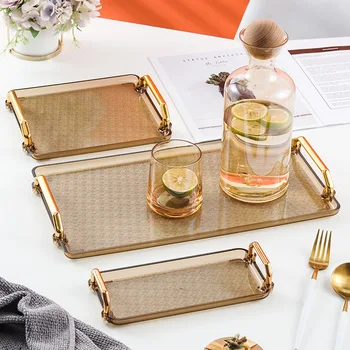 직사각형 플라스틱 과일 접시, 케이크 디저트 접시, 차 컵, 물컵, 식기, 디너 플레이트, 상업용 보관 서빙, 파티 트레이