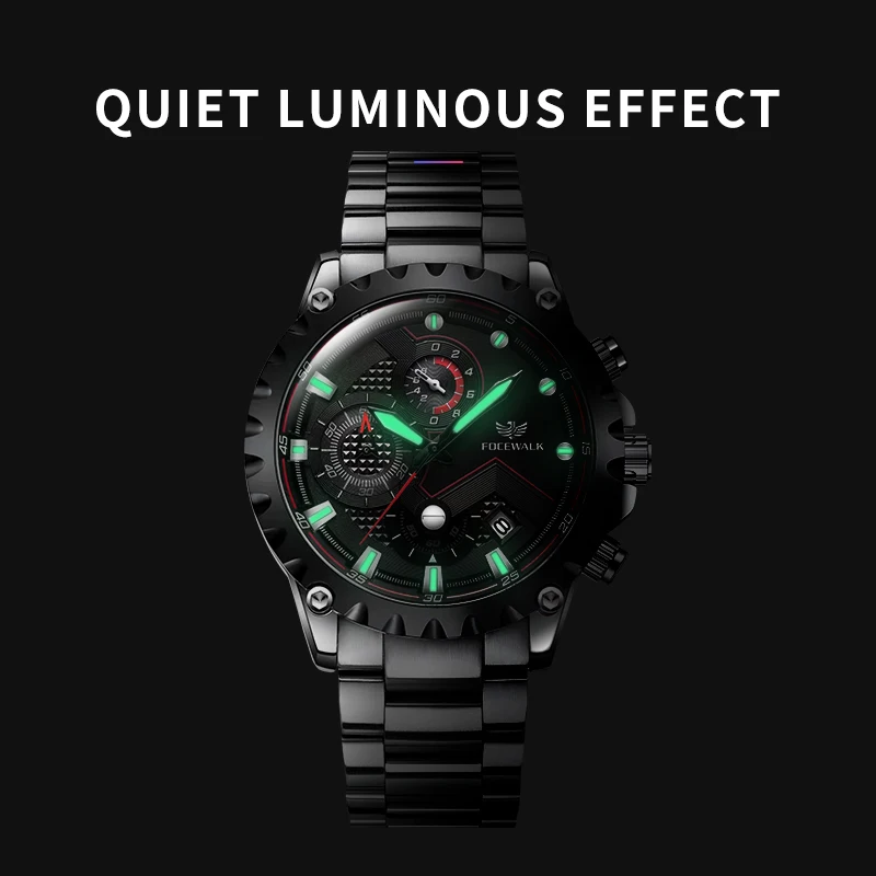 New Watches for Men Luxury Brand FOCEWALK Quartz Men’s Watch Sport Waterproof Wrist Watches Chronograph Date Relogio Masculino