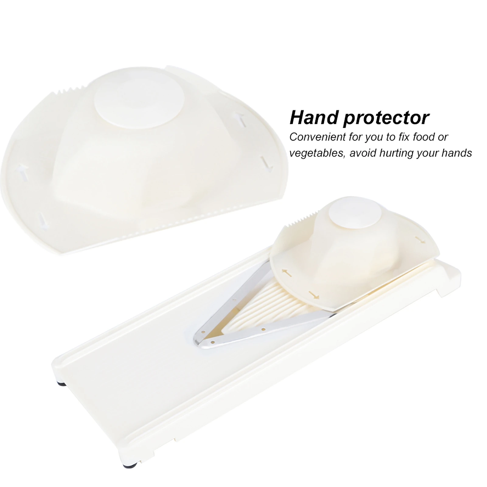 Multifunctional Household V-Shaped Grater Slicing Cutter with Hand Protector Stainless Steel Blade