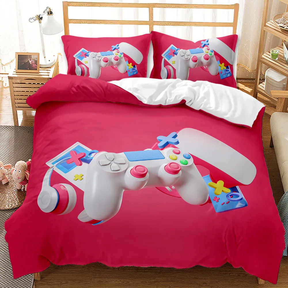 

Girls Gamepad Duvet Cover Twin Queen King Full Pink Gamer Bedding Set Kids Teens Women Youth Gamepad Polyester Comforter Cover