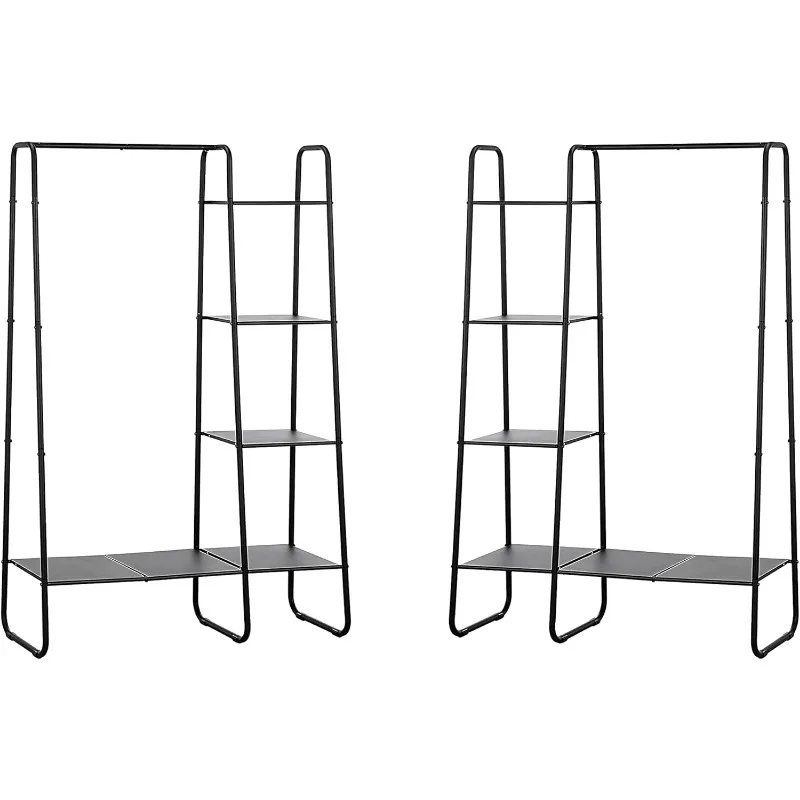 Freestanding Clothes Garment and Accessories, Organizer Closet Rack (BLK)