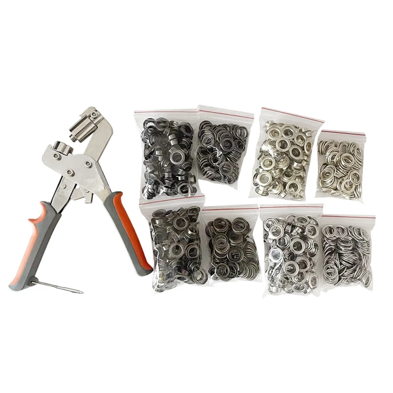 

Grommet Eyelet Pliers Kit, 3/8 Inch 10Mm Grommet Tool Kit With 400 Metal Eyelets For Leather/Belt/Shoes/Cloths Easy To Use