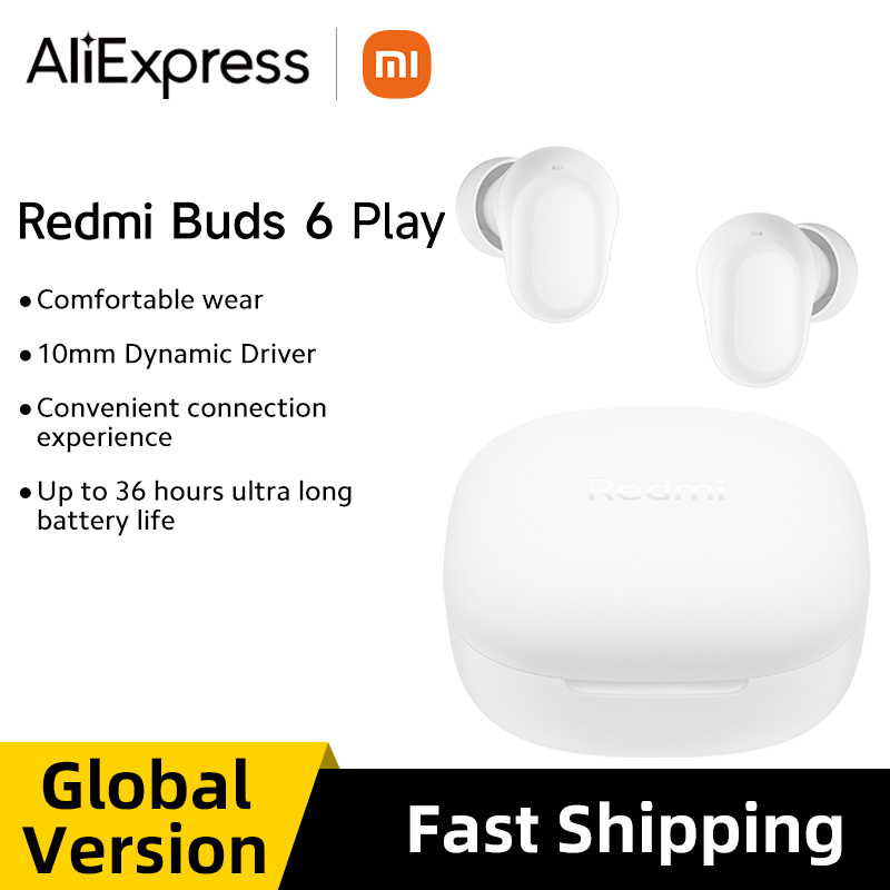 World Premiere Xiaomi Redmi buds 6 Play Bluetooth 5.4 TWS Earphone Earbuds 10mm Dynamic Driver AI noise cancellation for calls
