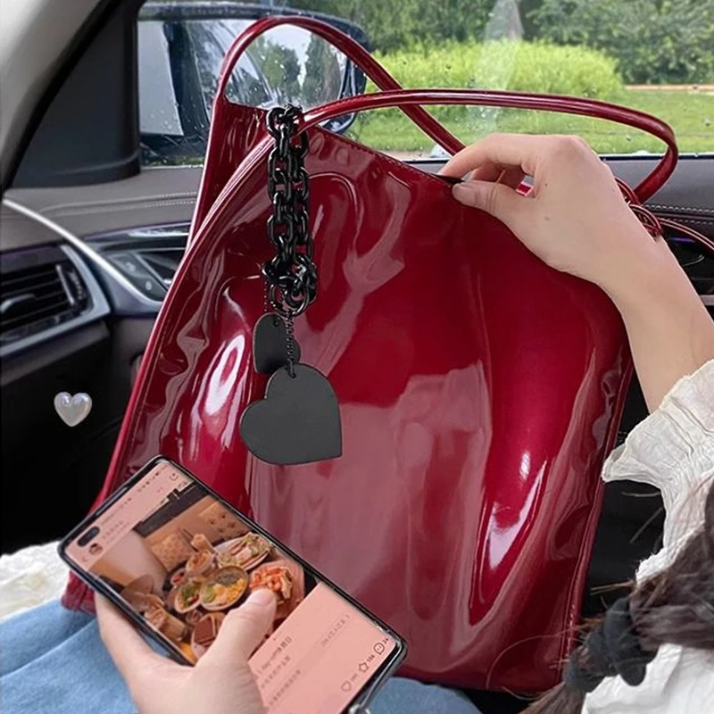 Luxury Designer Women's Tote Bag Fashion Patent Leather Glossy Underarm Shoulder Bags Large Capacity Commuting Handbags