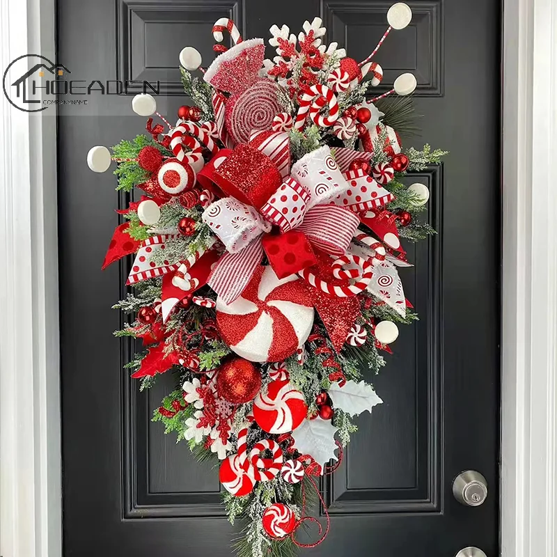 

Christmas Wreath Simulation Flower Vine Ring Pine Cone Ornaments Christmas Tree Decoration Wreath Door Window Arrangement