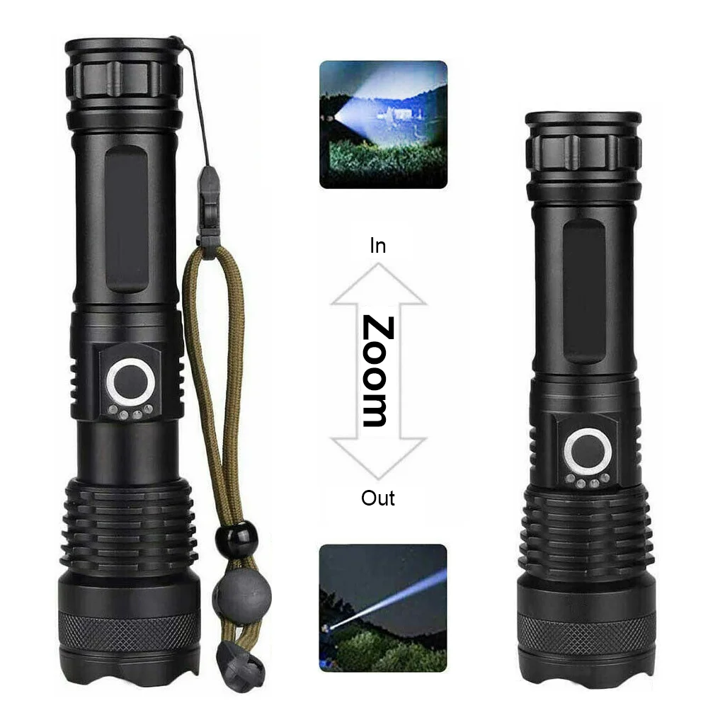 Most Powerful 99000000LM LED Military Torch USB Rechargeable Tactical Flashlight - 3