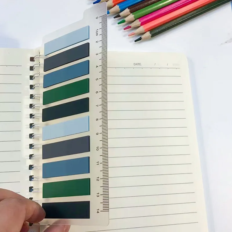200 Blatt/Stück Transparente Index-Notizblätter Büro- und Schulbedarf Schreibwaren Haftnotizen Fluoreszierende Aufkleberstreifen – Detail 3